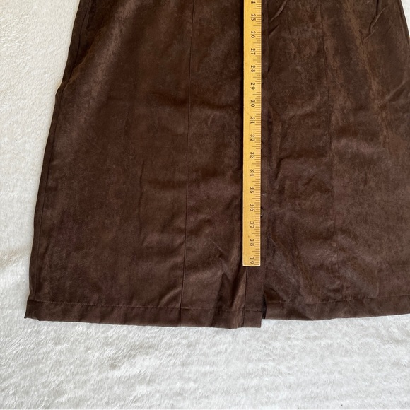 NWT H&M Impuls Women Faux Suede Shirt Dress Brown Button Front Size L - Picture 10 of 12